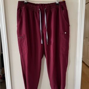 FIGS Zamora Jogger Scrub Pants sz 3XL Burgundy Women's Technical Collection